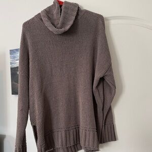 Aerie Taupe Cowl Neck Sweater